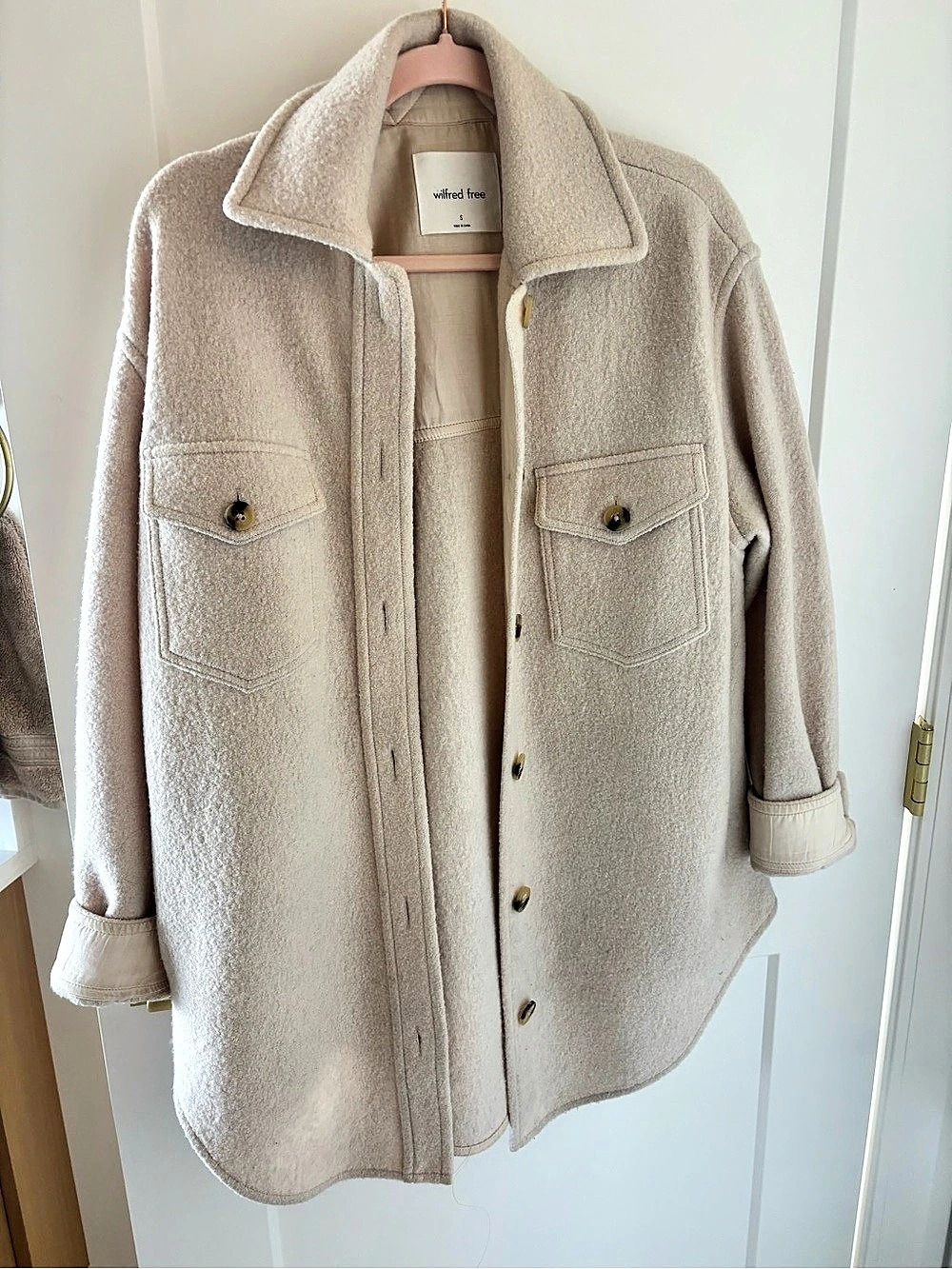 Wilfred Free Ganna Shacket Cream Size Small